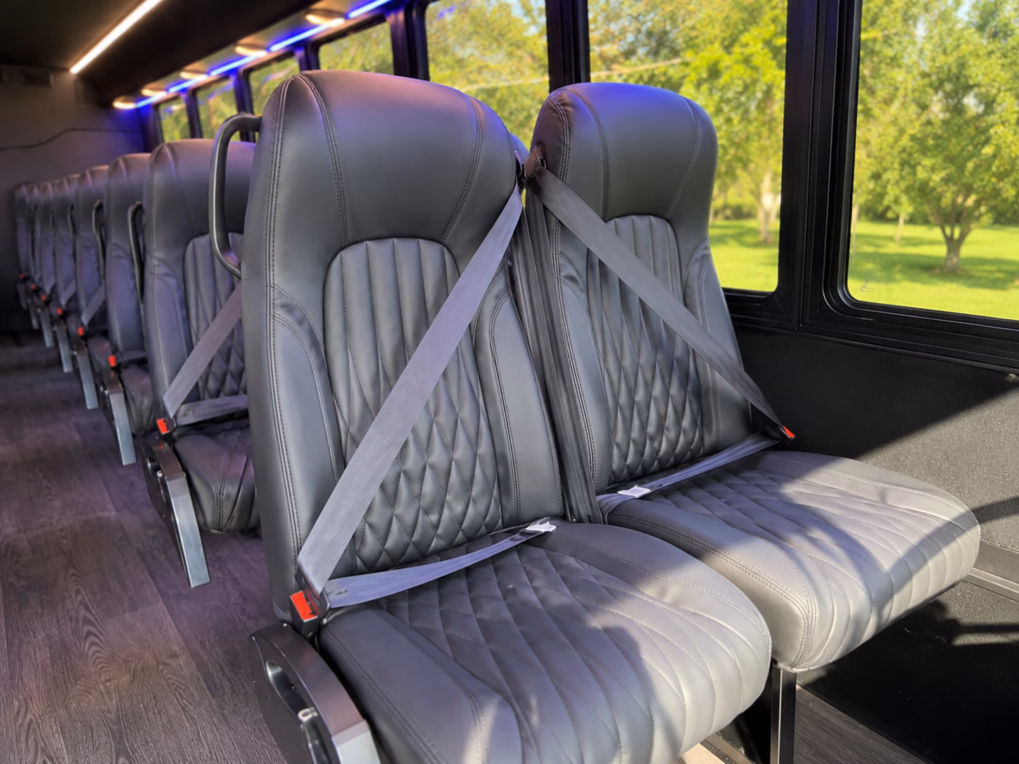 shuttle buses for corporate sporting event groups suite holders in mcallen